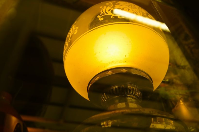 Photo translucent glass lamp