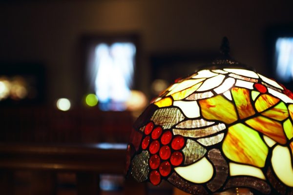 Photo stained glass floor lamp